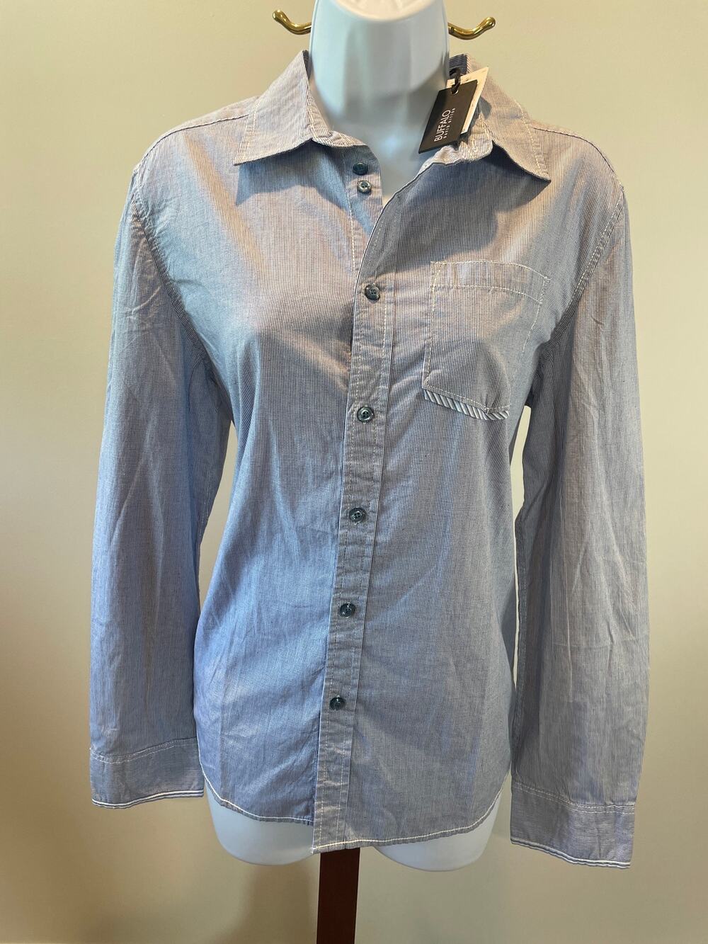 Buffalo David Bitton Button up Shirt Size L Blue Collared New With Tag